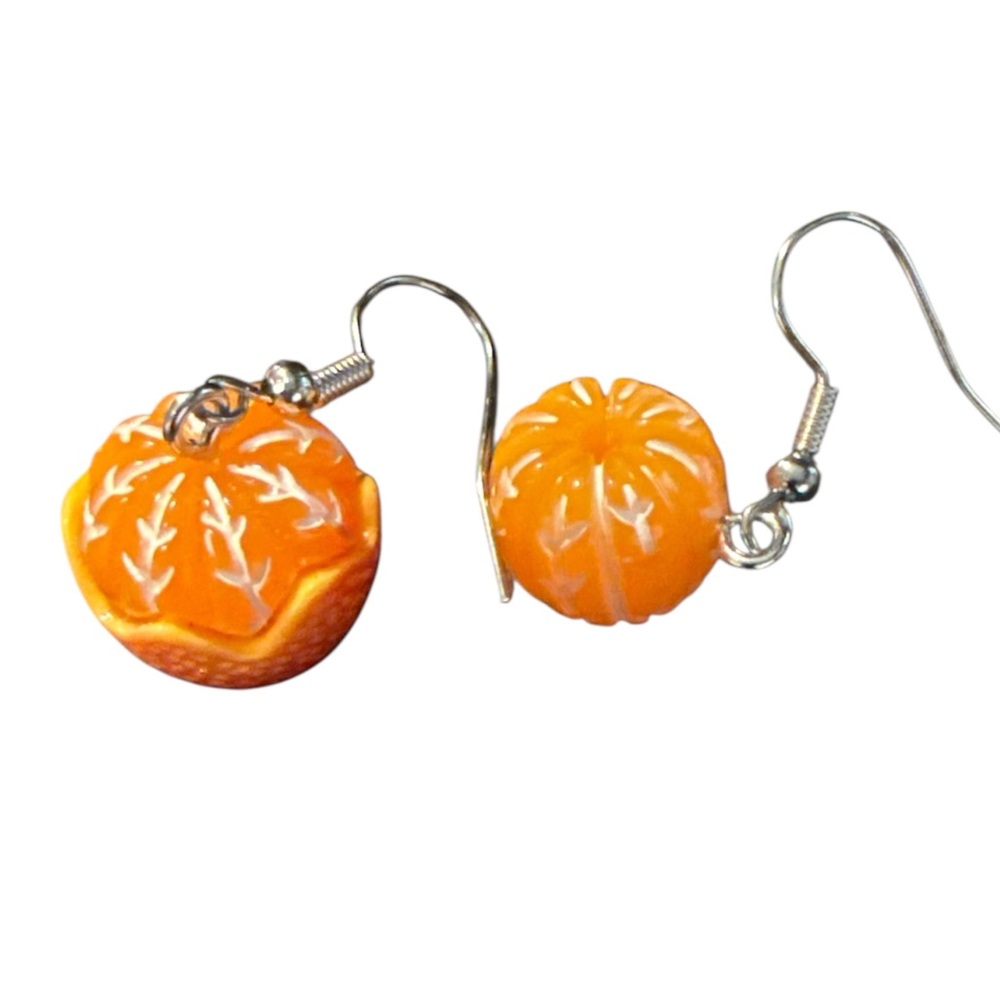 Orange Fruit Slice Earrings